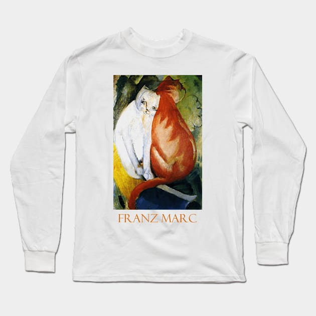 Cats, Red and White by Franz Marc Long Sleeve T-Shirt by Naves